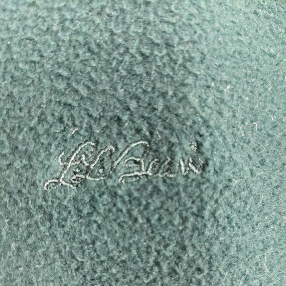 Vintage LL Bean Fleece Henley Shirt Sweatshirt Pullover Preppy Snap Green L - Picture 7 of 8